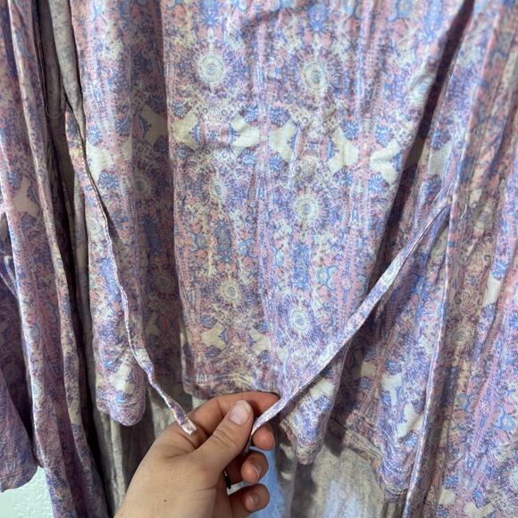 Jessica Simpson Purple Pink Patterned Robe & Cami 2-Piece Pajama Set Size Large - Picture 9 of 16